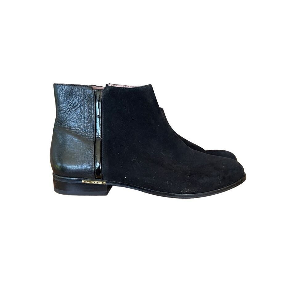 Louise Et Cie Womens Black Leather Suede Lo-Tallie Ankle Booties Size 9M